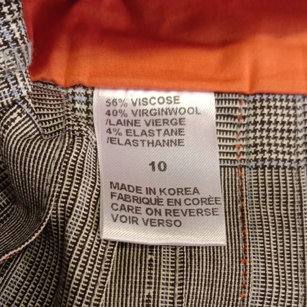 Elie Tahari Grey With Orange Details Pleated Plaid Mini Skirt